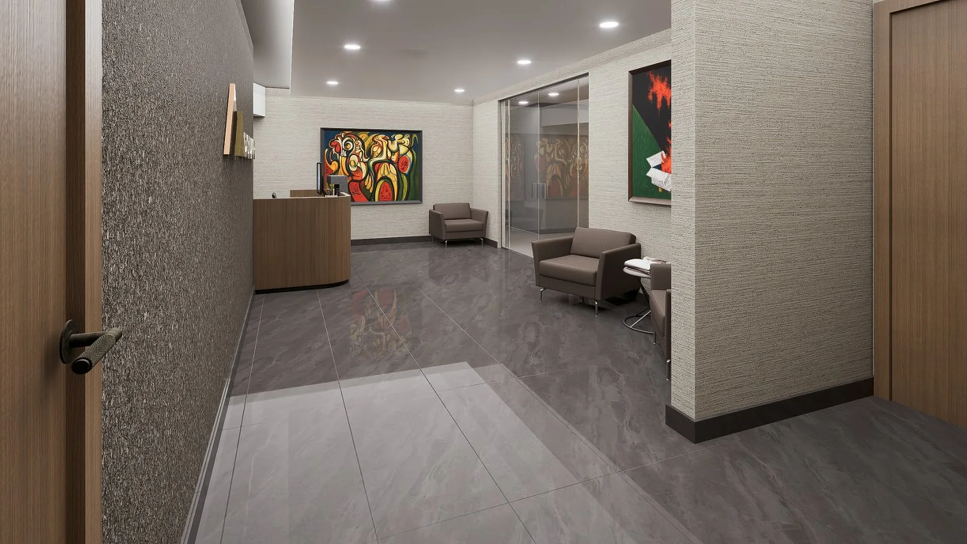 Adsuar - corridor with Latin American paintings