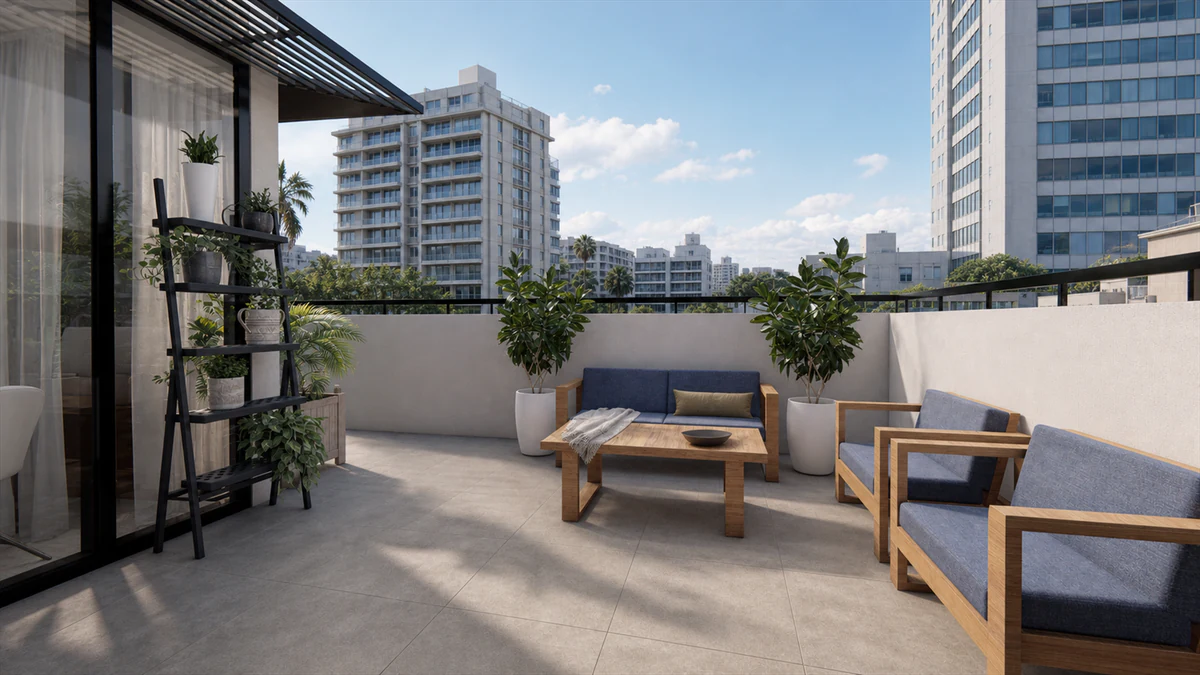 Ciudadela - Santurce terrace by day