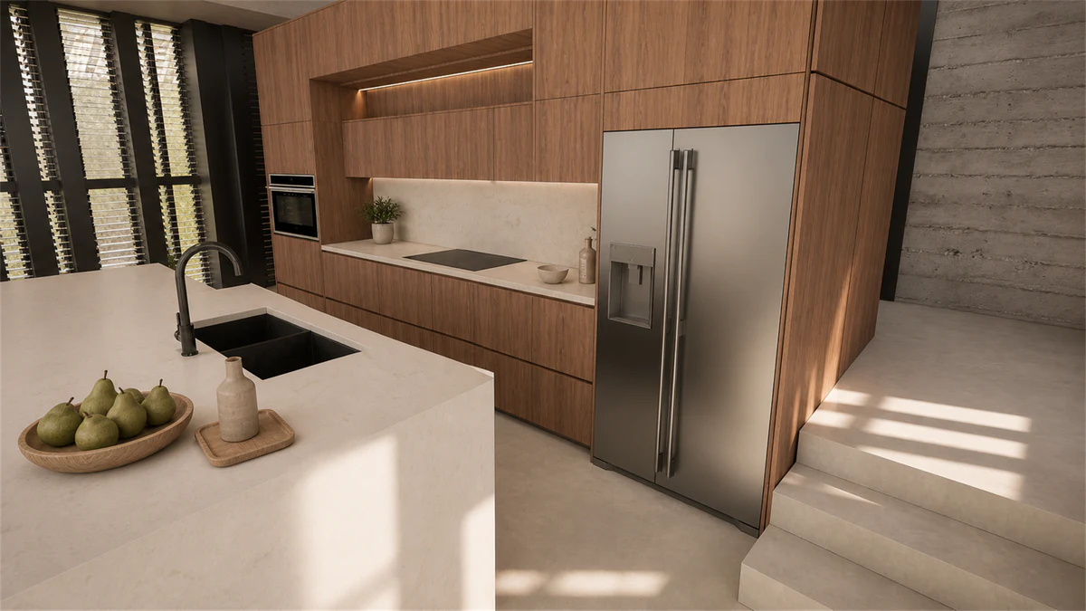 Lajas - island and refrigerator detail
