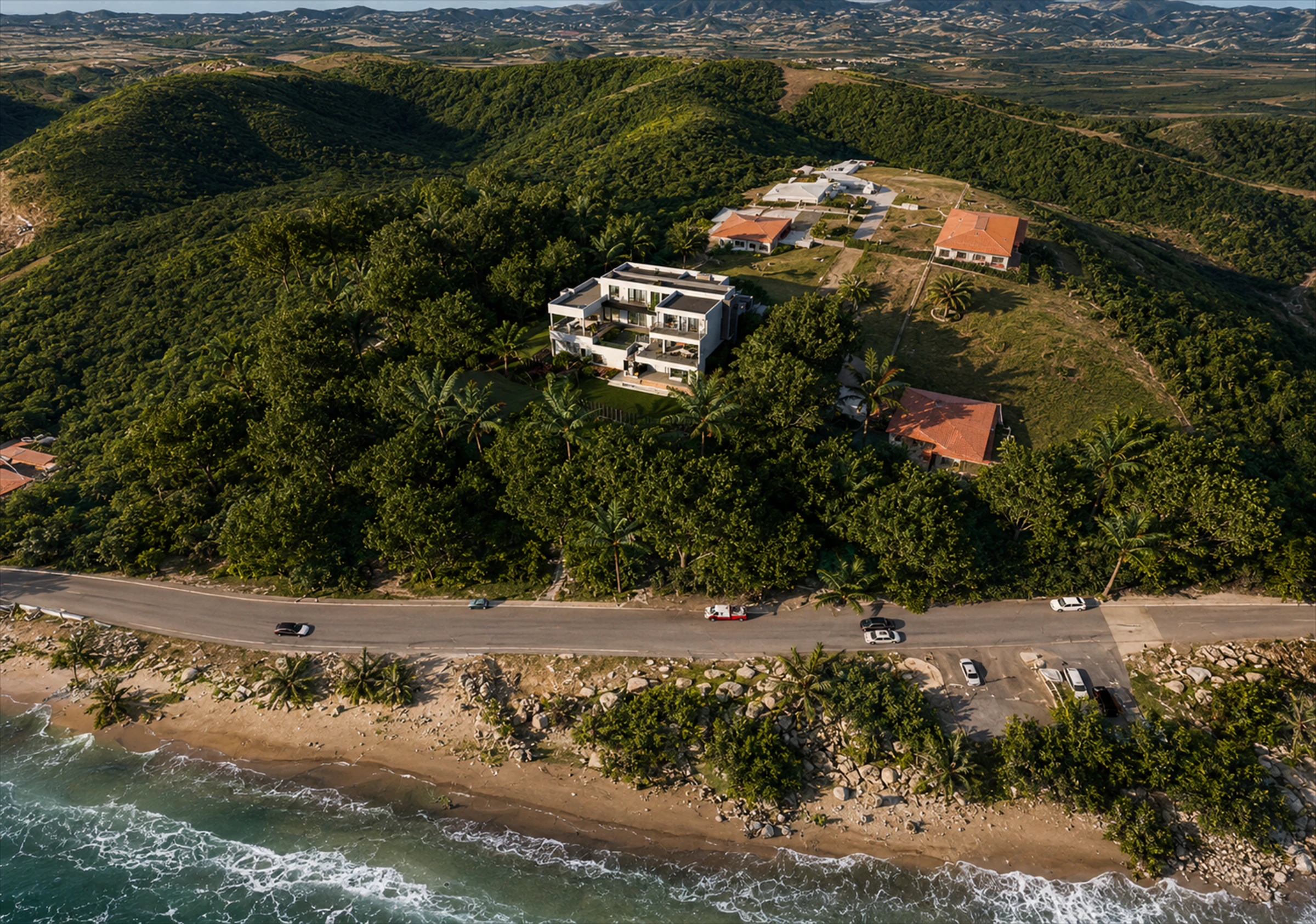Shoreline - kitchen and social room with ocean view