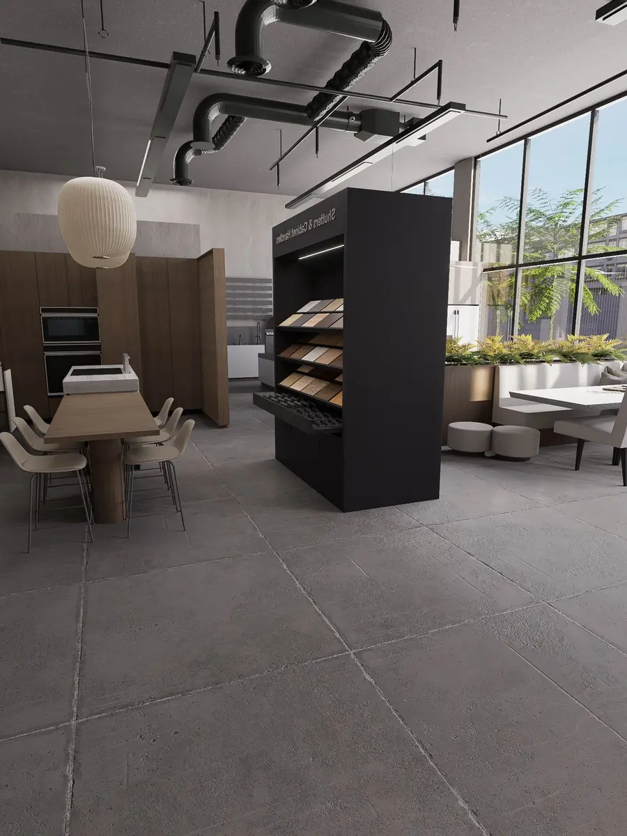 Wood Studio - showroom floor and materials station