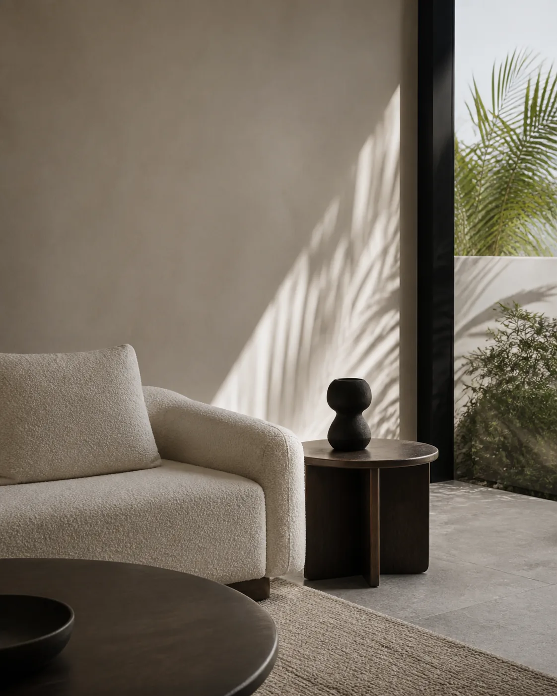 Calm completed interior showing an integrated design scheme